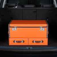 Organisateur de coffre de voiture universel, organisateur de voiture portable, organisateur d'accessoires de voiture, boîte de rangement pour bagages, sac de rangement en cuir imperméable pour SUV