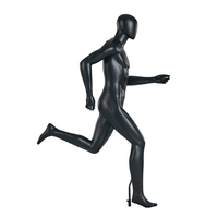 Maniquí Deportivo de Cuerpo Completo de Fibra de Vidrio en Pose de Carrera Dinámica, Modelo Atlético Masculino y Femenino Realista para Escaparates de Tiendas de Ropa