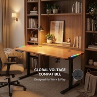 Bureau électrique réglable AOR, construction en acier inoxydable, design moderne, extensible, pour le bureau, les jeux, l'utilisation d'ordinateurs, protection contre la surchauffe