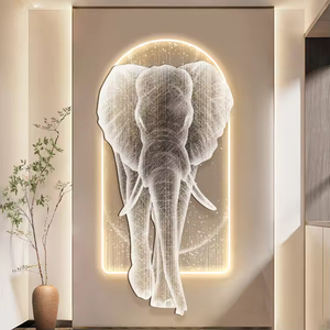 Lampe LED éléphant de luxe Murale pour salon Lumière suspendue Décoration murale de couloir Peinture décorative pour véranda ou chambre - Product Image 1