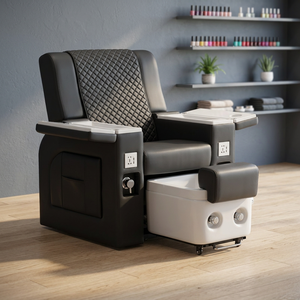 Fauteuil de pédicure professionnel avec dossier inclinable électrique, bassin de spa pour les pieds et système de massage pour salon de beauté - Product Image 1