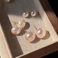 Boucles d'oreilles perle blanc lait rose pour femmes S925 aiguilles en argent pur polyvalent haut de gamme nouvel artisanat en métal