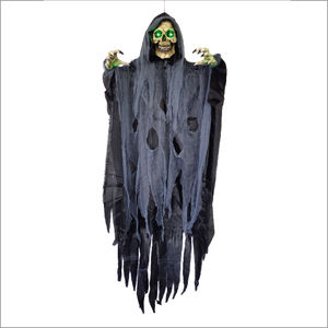 Accessoires d'Halloween pour fête à thème maison hantée, animatroniques grandeur nature, yeux lumineux, grim reapers, fantôme suspendu - Product Image 1
