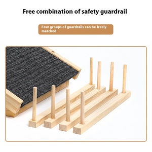 Verstellbare Umweltfreundliche Holz-Hunderampe Haustiertreppen Sicherheitsgeländer Gelenkfreundlich für Hunde & Katzen Einfacher Zugang zu Betten & Sofas - Product Image 5