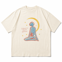 T-shirt surdimensionné respirant en coton épais 100 %, coupe courte et carrée, imprimé sérigraphié, style streetwear de créateur, collection 2026