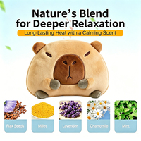 Coussin chauffant micro-ondable pour soulager les crampes menstruelles, adorable peluche capybara, coussin de thérapie thermique humide micro-ondable