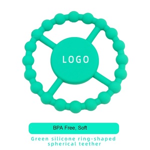 Lot de 6 jouets de dentition en silicone sûrs pour bébé, pour soulager les poussées dentaires, 0-6 mois, design éléphant, sans BPA, durables - Product Image 2
