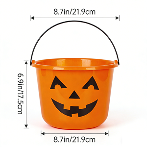 Simpatico Secchiello di Plastica a Forma di <span class=keywords><strong>Zucca</strong></span> per Bambini, Contenitore per Caramelle di <span class=keywords><strong>Halloween</strong></span>, <span class=keywords><strong>Decorazione</strong></span> - Product Image 3