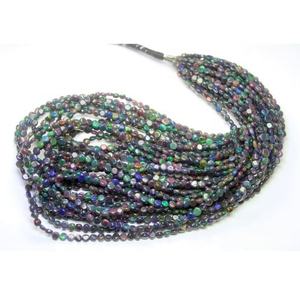 Cuentas de Ópalo Etíope Negro Natural Hechas a Mano, Forma de Moneda Lisa, 4 mm Aproximadamente, 16 Pulgadas, Calidad Superior - Product Image 1