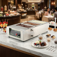 Nouvelle machine à faire fondre le chocolat électrique numérique en acier inoxydable pour usage commercial avec 3 réservoirs Bain Marie, fonctionnement facile, certifiée CE