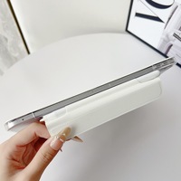 Étui de protection magnétique pliable multi-angles pour iPad Mini 6 Mini 7 avec support intégré et fente pour stylet, coque arrière transparente en acrylique