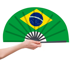 Éventails pliants en bambou avec drapeau du Brésil pour la vente en gros – Parfaits pour le carnaval, les mariages, les festivals, les fêtes et les agences de voyage - Product Image 4