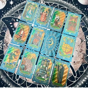 YY nuevo tarot Hanshin Blue Moon Back Smith plástico impermeable lámina oro 78 cartas caja color - Product Image 3