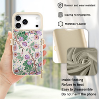Étui de téléphone à bandoulière en cuir microfibre avec impression UV pour iPhone 18/17, antioxydant, fermeture éclair, porte-cartes, étanche et personnalisable