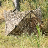 Abri de chasse portable multi-personnes en polyester camouflage forestier imperméable à trois côtés, idéal pour la chasse au dinde – Vente directe usine