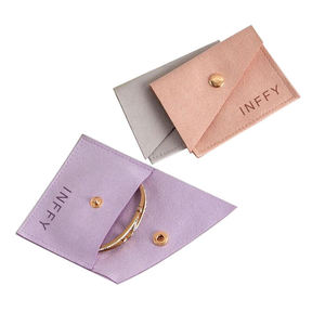 Pochette à bijoux en velours recyclable avec logo personnalisé, enveloppe à rabat, sacs d'emballage de luxe pour petits anneaux, sacs à cordon pour cadeaux, 30x40cm - Product Image 3