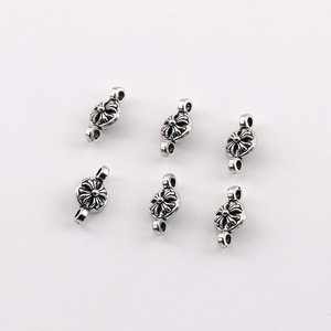 Vintage Flower Shape Double Hole Pendant Tibetan <b>Silver</b> DIY Jewelry Charm Unisex for <b>Bracelet</b> Necklace Accessories - Product Image 4