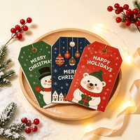 Étiquettes en papier de Noël de styles variés, zone d'écriture vierge, étiquettes cadeaux pour les fêtes, fournitures d'emballage cadeau