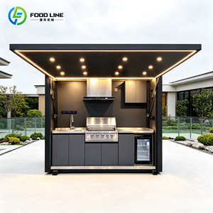 Cocina Exterior Prefabricada Moderna con Horno de <span class=keywords><strong>Pizza</strong></span> y Barra para Patio, Cocina Exterior Cerrada - Product Image 6