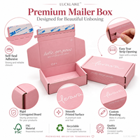Emballage personnalisé pour soins de la peau, boîte en carton ondulé rose clair avec fermeture éclair auto-adhésive et bande détachable pour l'envoi postal