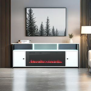 Blanc Grande <span class=keywords><strong>cheminée</strong></span> TV <span class=keywords><strong>Console</strong></span> support <span class=keywords><strong>de</strong></span> rangement armoire <span class=keywords><strong>de</strong></span> divertissement <span class=keywords><strong>pas</strong></span> <span class=keywords><strong>cher</strong></span> pour salon télévision - Product Image 2