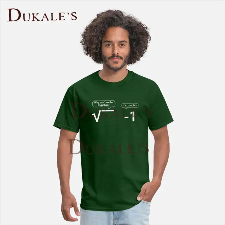Dukale की ब्रांड गणित Infer यह जटिल गहरे हरे रंग डिजाइन अनुरूप महिलाओं पुरुषों tshirt 100% कपास 160g गर्मी स्थानान्तरण के लिए टी शर्ट