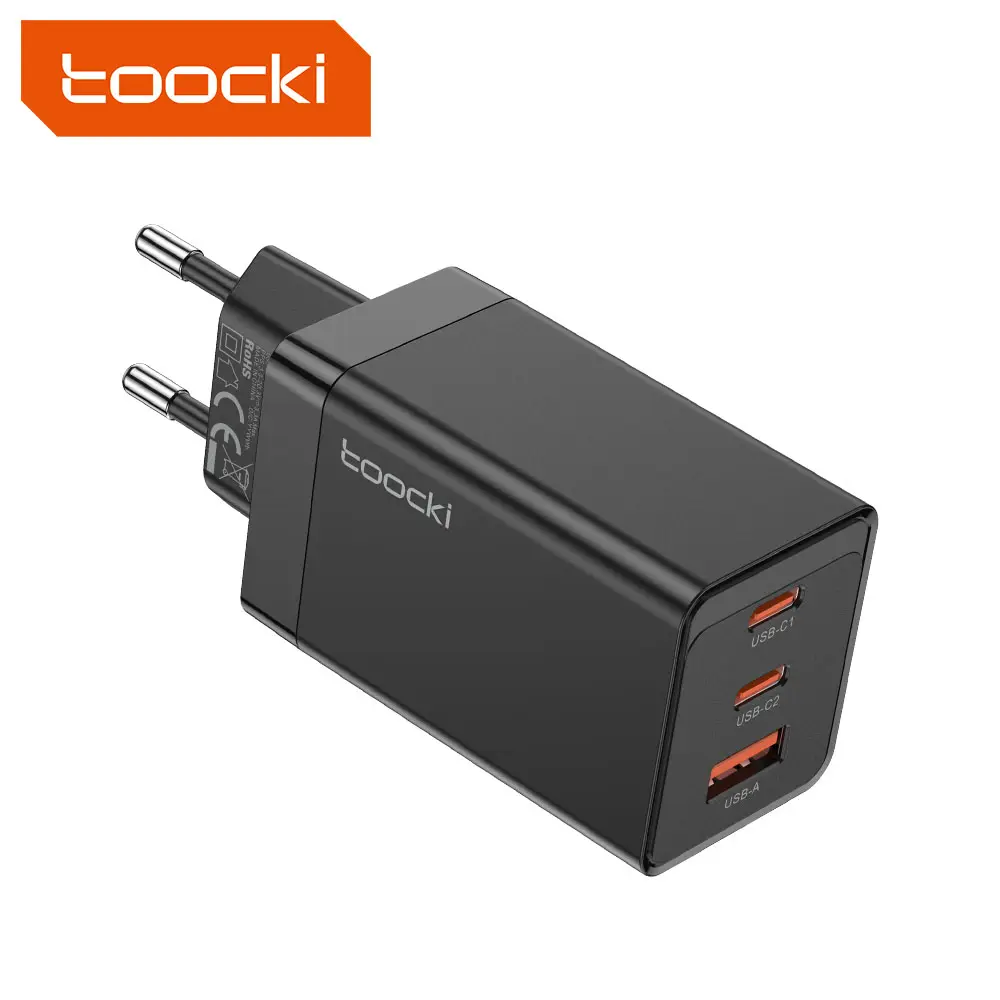 Toocki Nice quality 67W GaN wall charger usb type c ports travel wall charger for phone with us us eu uk plugs