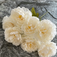 Bouquet de 7 grandes fleurs de pivoine artificielles en soie, idéal pour les décorations de mariage, de Noël et de la rentrée scolaire - Vente en gros à prix réduit