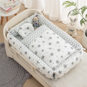 Lettino per neonati quadrato personalizzabile a doppia faccia, regolabile, portatile, anti-pressione, con sponda alta, per allattamento, per uso transfrontaliero - Product Image 4