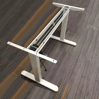 Cadre de bureau assis-debout électrique à moteur unique avec design ergonomique moderne, réglable en hauteur, mobilier convertible pour bureau à domicile