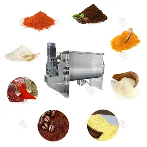 mixer blender horizontal dry powder ribbon mixer screw conveyer mushroom substrate mixing machine