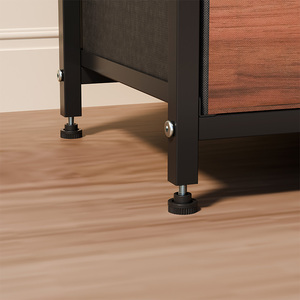Mesita de Noche Moderna de Tela, Mesa Auxiliar Estrecha con Dos Cajones, Mueble Lateral Alto para Espacios Pequeños en el Dormitorio - Product Image 4
