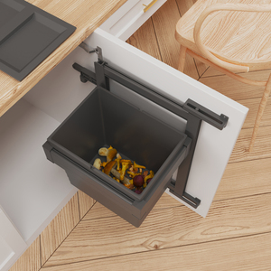 Wall Mounted Trash Can Pull Out Cabinets Kitchen Cabinet Built-In Pull Out Waste Bin