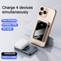Banque d'alimentation sans fil 2 en 1 10000mAh avec support de téléphone Puissant magnétique PD 22.5w Charge rapide pour iPhone Iwatch Battery Pack