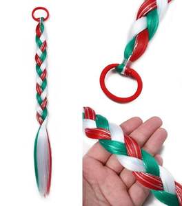 อุปกรณ์เสริม<span class=keywords><strong>ผม</strong></span>วันสุดฮาสำหรับผู้หญิง ต่อผมสี 20 นิ้ว สำหรับถักเปีย งานเทศกาล สีแดง ขาว เขียว ต่อผมหางม้า - Product Image 3