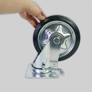 Ruedas de Goma Termoplástica de Primera Calidad de 3, 4 y 5 Pulgadas, Soporte Galvanizado, Rodamientos de Bolas Dobles, Protectores de Rosca, Silenciosas, Duraderas y Resistentes al Desgaste - Product Image 1