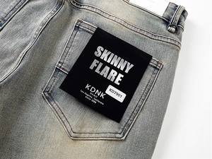 Jeans <span class=keywords><strong>Skinny</strong></span> American Hop Vintage Streetwear con Ricamo in Spugna, Abbigliamento Casual alla Moda per <span class=keywords><strong>Uomo</strong></span> KDNK - Product Image 6