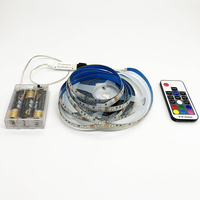 Bandes lumineuses LED alimentées par batterie, indice de protection IP67, contrôlées par télécommande RF 17 touches, 5V SMD2835 RGB, décoration de rétroéclairage intérieur pour téléviseur