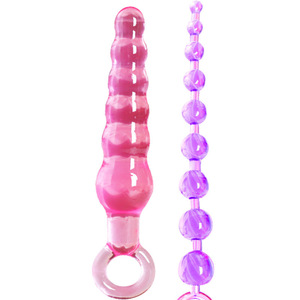 Anal Beads Exquisite Pagoda Nine Star Pink Purple <b>TPE</b> Adult Stimulation Toy For Anal Use - Product Image 1
