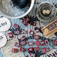 Jeu de tuiles de mahjong américain Boyile, matériau acrylique bordeaux, 1,5x1,1x0,5 pouces, modèle portable XSMJ-01 pour 4 joueurs, NMJL Games