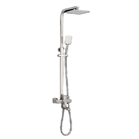 Juego de grifería de lujo para baño de acero inoxidable SUS304 al por mayor, con cabezal de ducha tipo lluvia, rociador manual montado en la pared y grifo para bañera