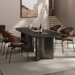 Liquidation Spéciale : Table à Manger Moderne en Pierre Frittée de Foshan, Style Minimaliste Italien, pour Restaurant et Mobilier de Maison, Idéale pour Petits Appartements - Product Image 3