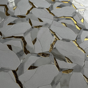 Mosaico de Mármol Blanco Calacatta de Estilo Moderno, Corte por Chorro de Agua, Decoración de Pared para Cocina y Baño, Revestimientos Cuadrados para Interiores - Product Image 2