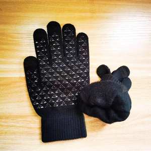 Conjunto de tres piezas de lana suave de punto de moda de invierno, capucha cálida de Color sólido, gorro de lujo, guantes, sombrero y bufanda, conjunto de mujer - Product Image 4