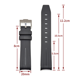 Extremos curvos accesorios de reloj Water Ghost GMT correa de reloj de silicona deportiva correa de reloj de goma resistente al agua apta para <span class=keywords><strong>Rolx</strong></span> 20/21/22mm - Product Image 4