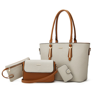Ensemble de 4 sacs fourre-tout pour femmes, sac à main à texture crocodile, sac bandoulière, portefeuille, porte-cartes, grande capacité - Product Image 6