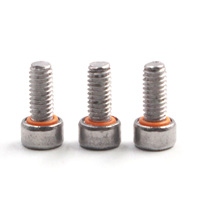 Vis à tête cylindrique en acier inoxydable sur mesure avec joint torique orange, étanche et antirouille, pour applications hydrauliques et pneumatiques, vente en gros