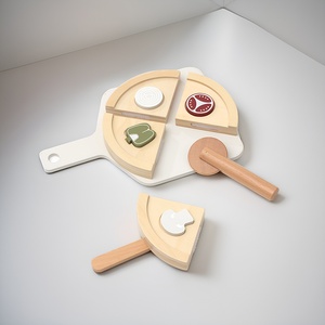 Unisex Children's Wooden Playhouse &amp; <strong>Kitchen</strong> Cutting Toy <strong>Set</strong> Educational &amp; Interactive Exercise for Baby Pizza <strong>Theme</strong> - Product Image 4