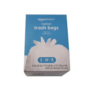 100% Biodegradable Drawstring Plastic Bags Garbage Bag Tie String Garbage Bag with Drawstring Rope