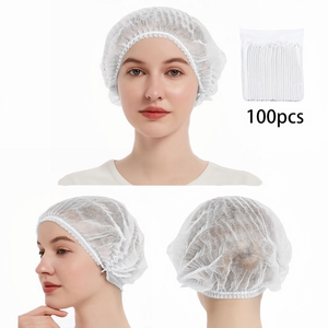 Bonnets jetables pour esthéticiennes, bonnets de salle blanche, bonnets de laboratoire, qualité alimentaire, marque personnalisée, non stériles, approuvés CE, vente en gros - Product Image 1